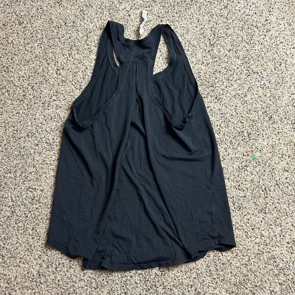 Lululemon Love Tank Top Black Pleated Back Pima Cotton Size 8 - Picture 3 of 5